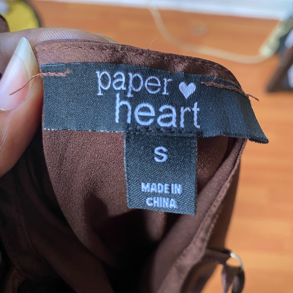 Paper Heart Chocolate Brown Top